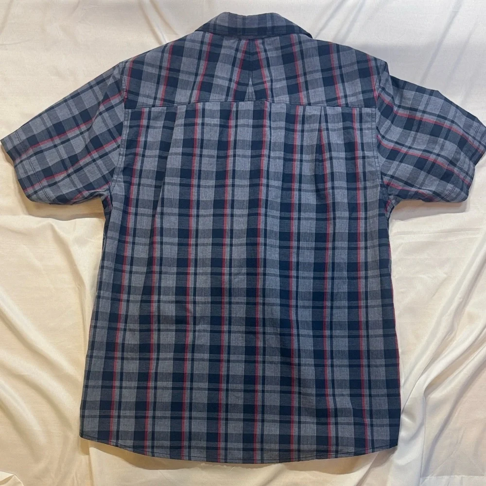 The North Face Men's Short-Sleeve Plaid Button-Down Shirt - Blue, Gray, Red